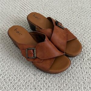 b.o.c. Brown Slide Sandals